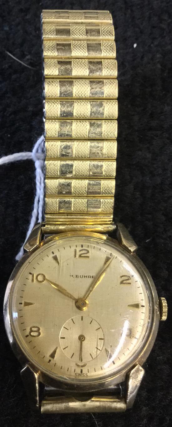 Gents Swiss gold wristwatch by F.Buhre